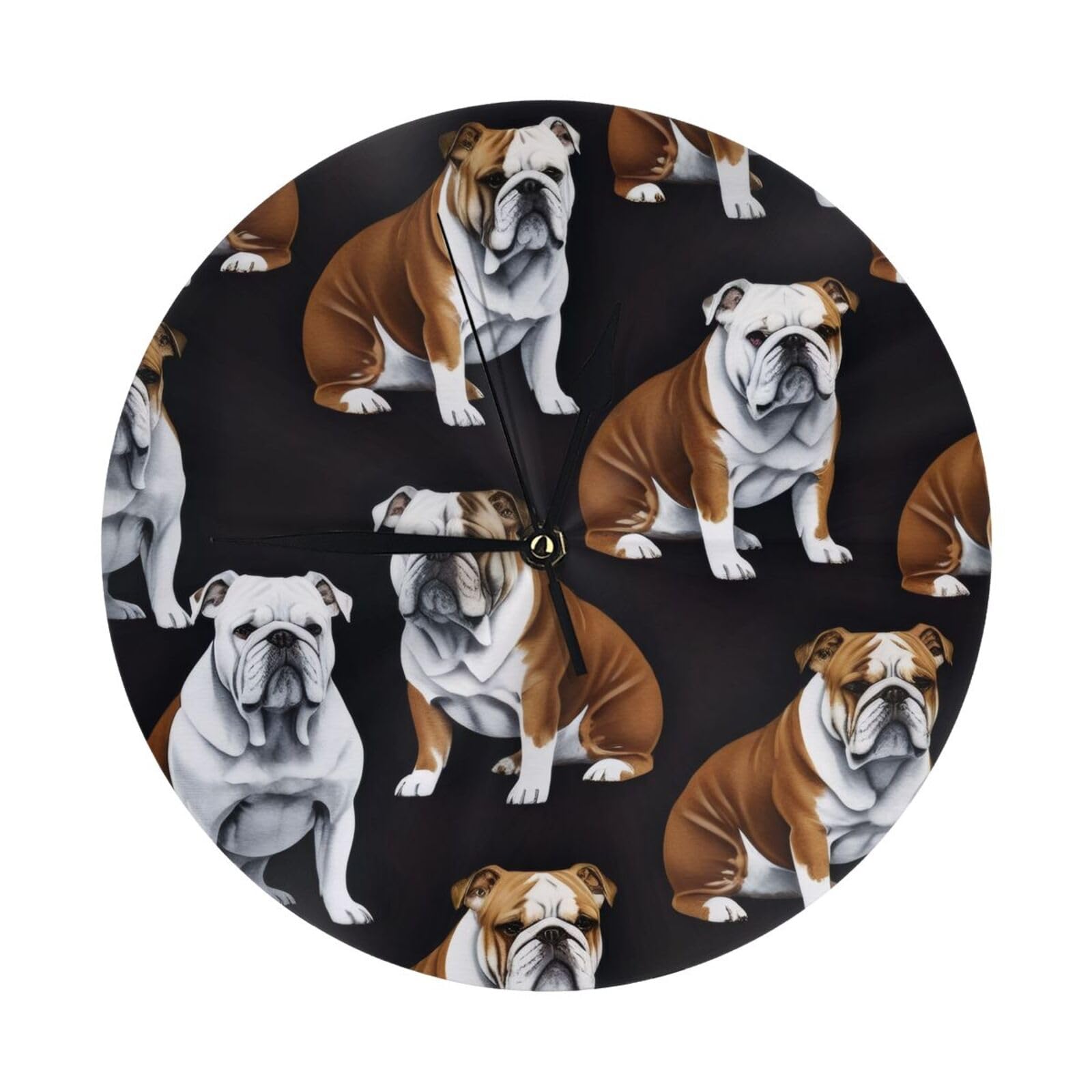 Horloge murale silencieuse bouledogue anglais contre le bruit des aiguilles