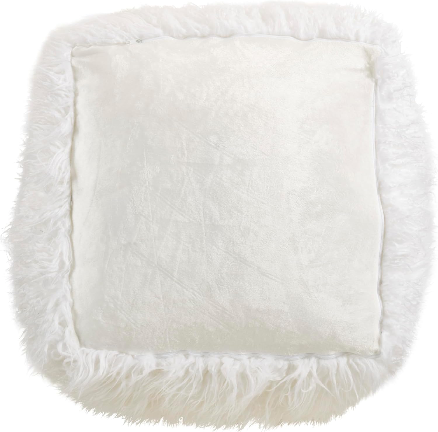 SARO LIFESTYLE Snug Haven Faux Fur Pouf