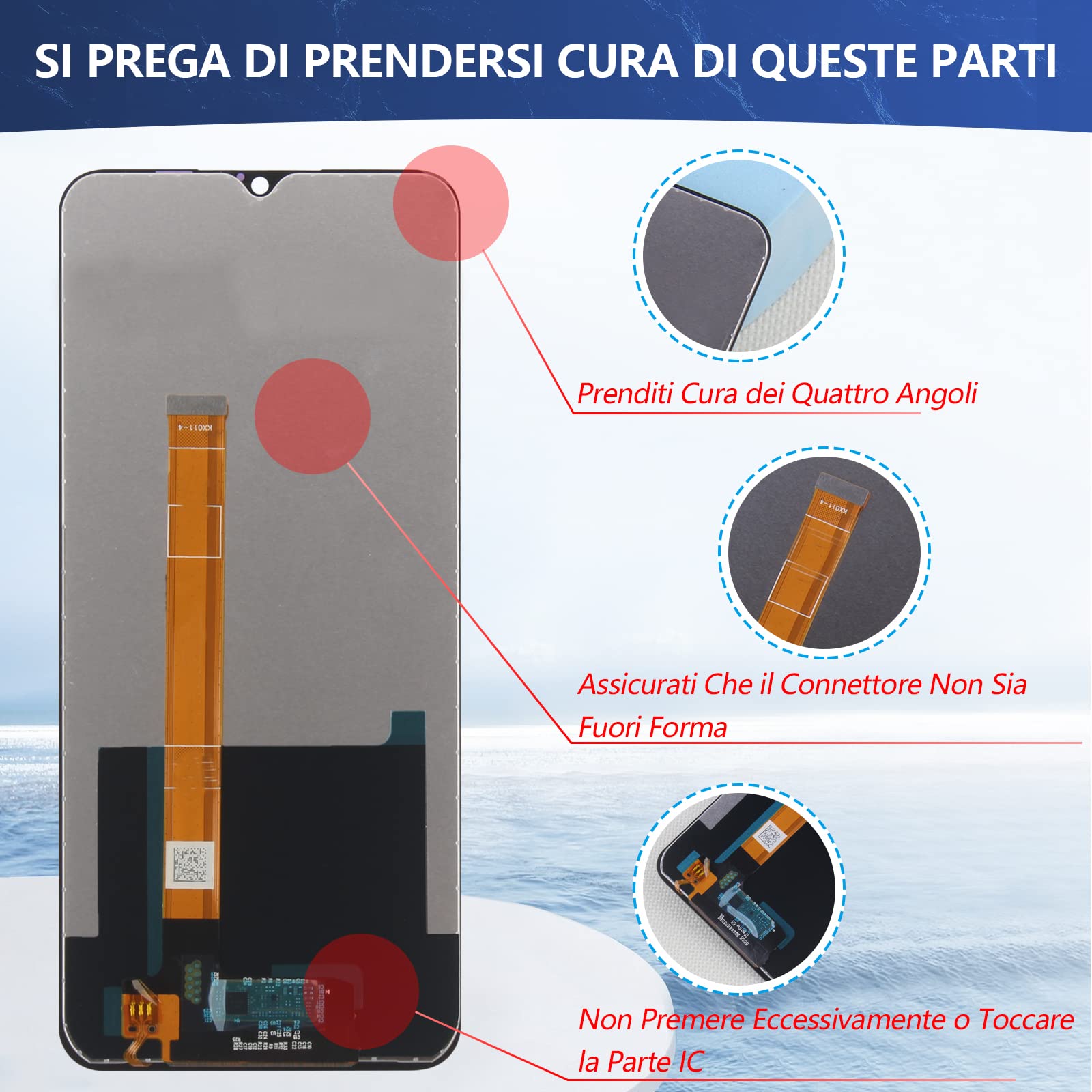 Schermo LCD Per Oppo A15 / A15S Con Touch Digitizer E Kit Di Strumenti - Display Di Ricambio 6.52 Pollici Nero Per CPH2185 CPH2179