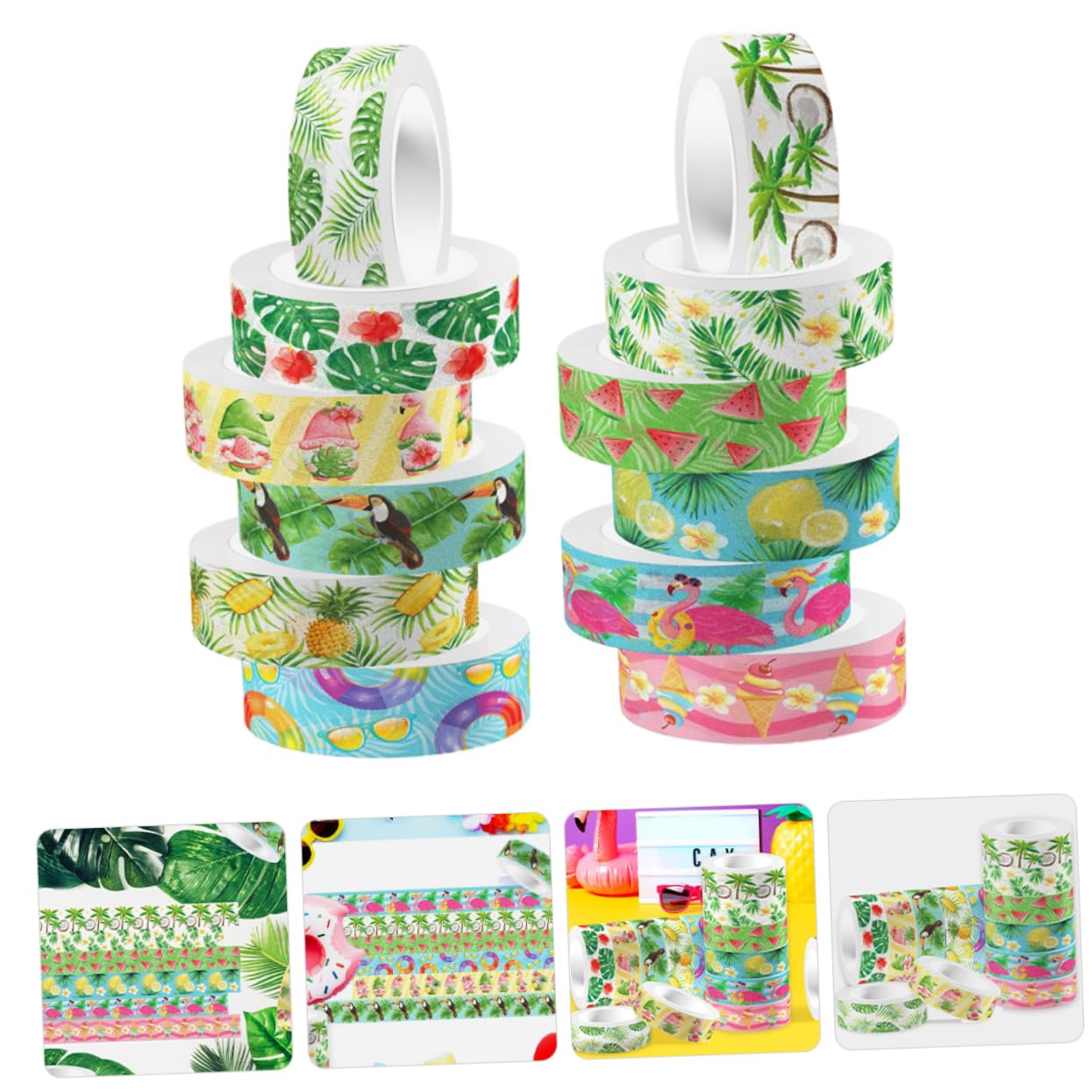48rotoli Washi Tape Decorativo Per Scrapbooking Nastro Adesivo Per Artigianato Stile Unico Materiale Sicuro e Facile Da Usare Per Decorare Diario e Regali