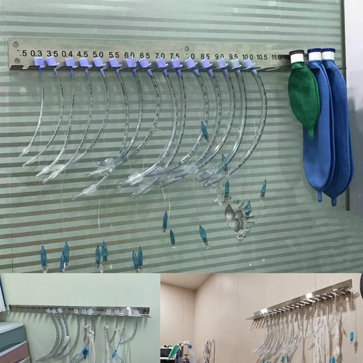 304 Stainless Steel Rack Wall Hanging Frame For Endotracheal Tubes Veterinaria Equipment(2.0-12,57CM)