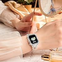 Vista 2 de Funda brillante compatible con Apple Watch Series 6/5/4/SE 3/SE 2/SE de 1.575 pulgadas, cubierta protectora de diamante para mujer, protector