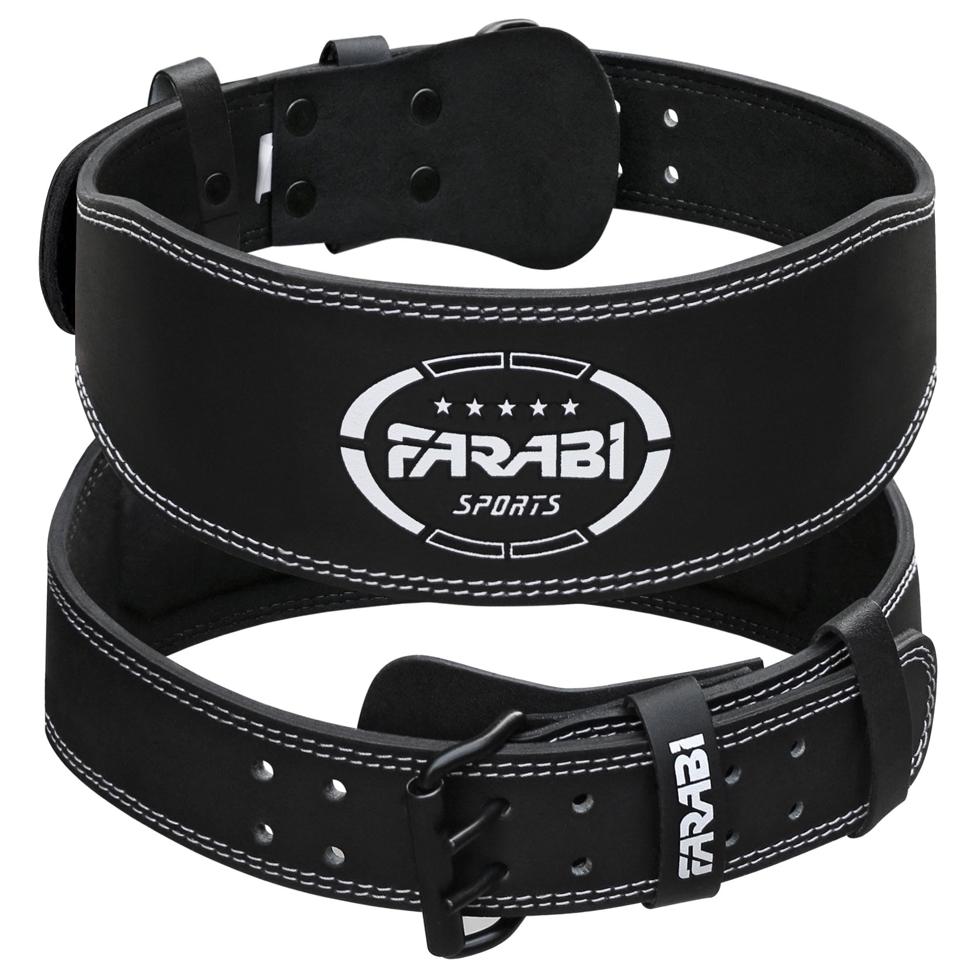 Farabi Sports Powerlifting Belt 100% Genuine Leather Weight Lifting Belt 4" wide Gym Belt Men and Women Weightlifting Belt for Gym Training