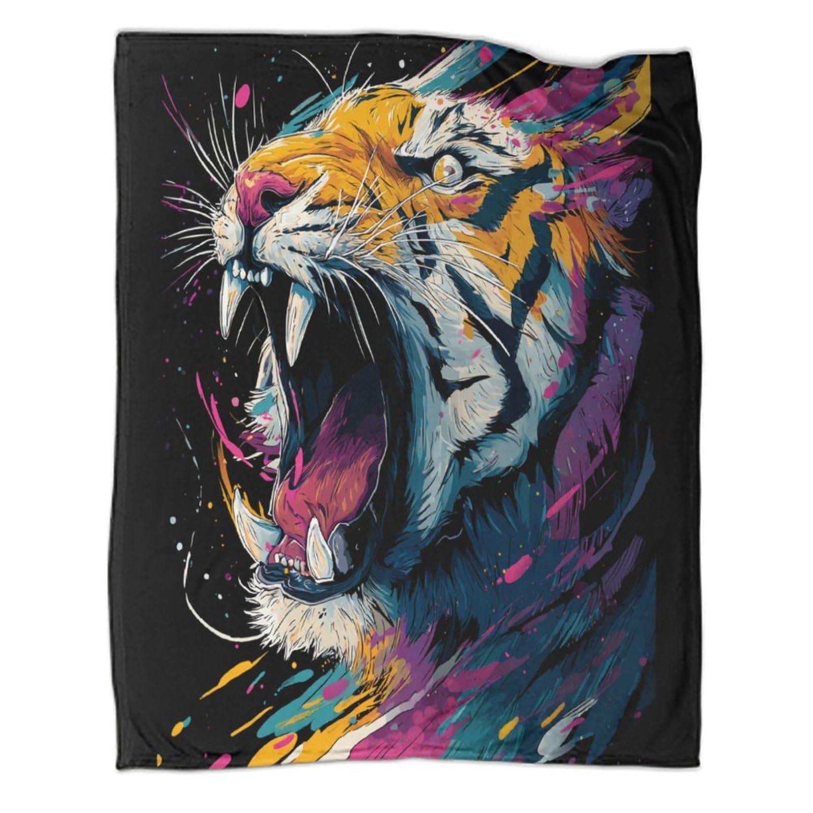 Couvertures tiger polaire en flanelle douce microfibre 150x200cm pour lit et canapé