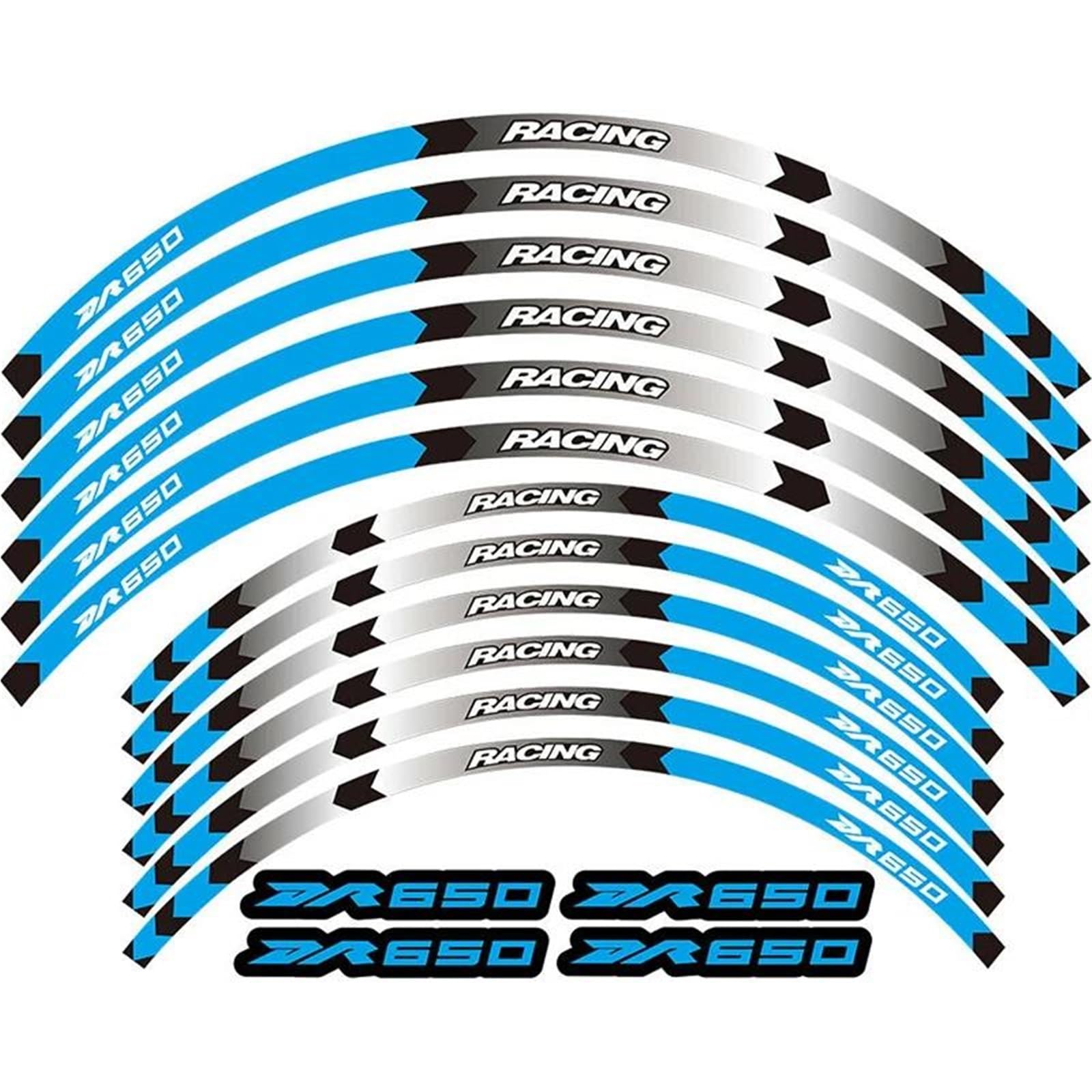 Decorative Stickers Motorcycle 18inch Wheel Sticker Decal Reflective Rim for Suzuki DR650S 2015-2021 2020 2019 2018 2017 2016(Blue)