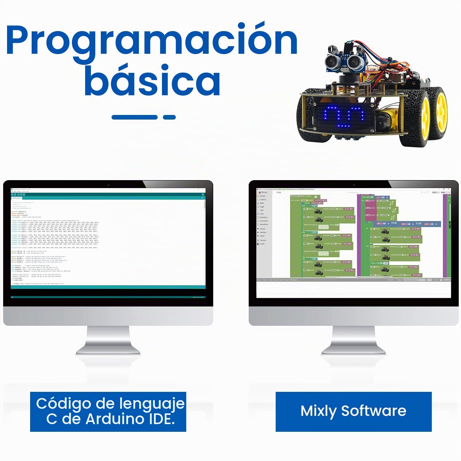 KEYESTUDIO Kit de Arranque de Coche 4WD Car Kit para Arduino IDE, Control Remoto Bluetooth IR, Seguimiento de línea, evitación de obstáculos, etc. Kit de robótica de programación para 14+ Adolescente