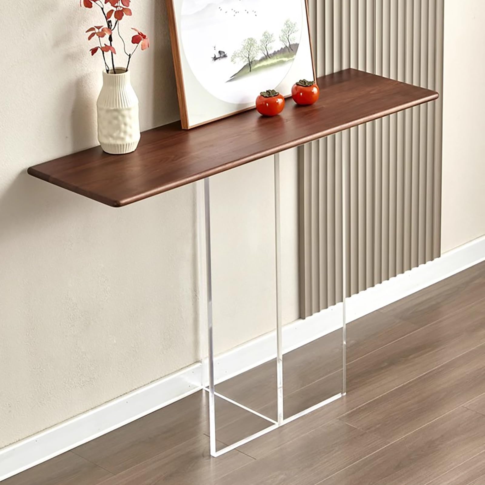 Mesa consola de entrada acrílica compacta para pasillo moderno