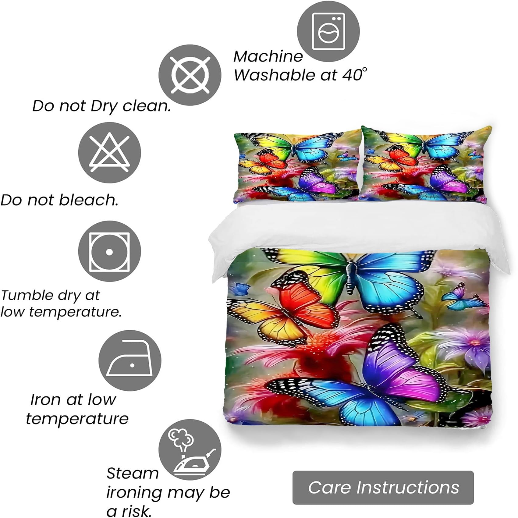Kwiatowe zestawy poszewek na kołdrę 155 x 220 kolorowy motyl jesienna pościel poszewka na kołdrę z mikrofibry 155 x 220 cm luksusowy zestaw pościeli z nadrukiem 3D poszewka na kołdrę z 2 poszewkami na
