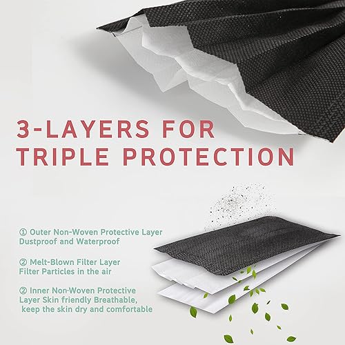 Miniatura 2 de 100Pcs Kids Disposable Face Mask Protective Childrens Black Safety Masks