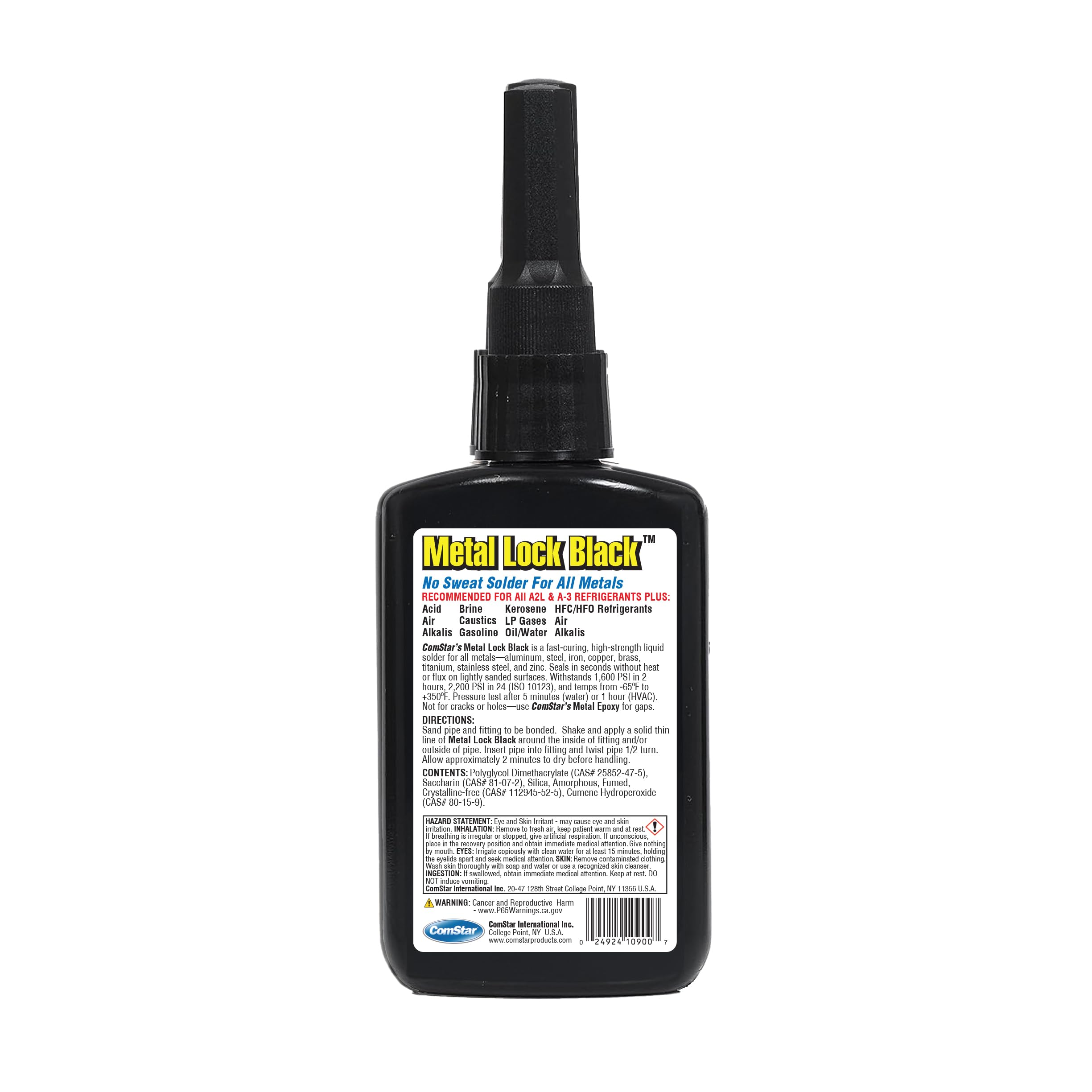 ComStar Metal Lock Black, 2 Oz, No-Heat Solder for All Metal Pipes