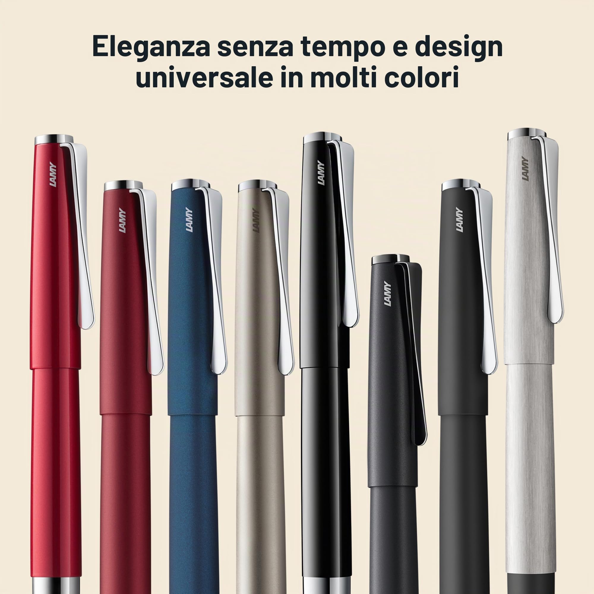 Lamy studio pianored - Stilografica con elegante corpo in metallo - pennino in oro 14 ct., parzialmente platinato e con pennino M - cartuccia d'inchiostro blu T 10 incl.