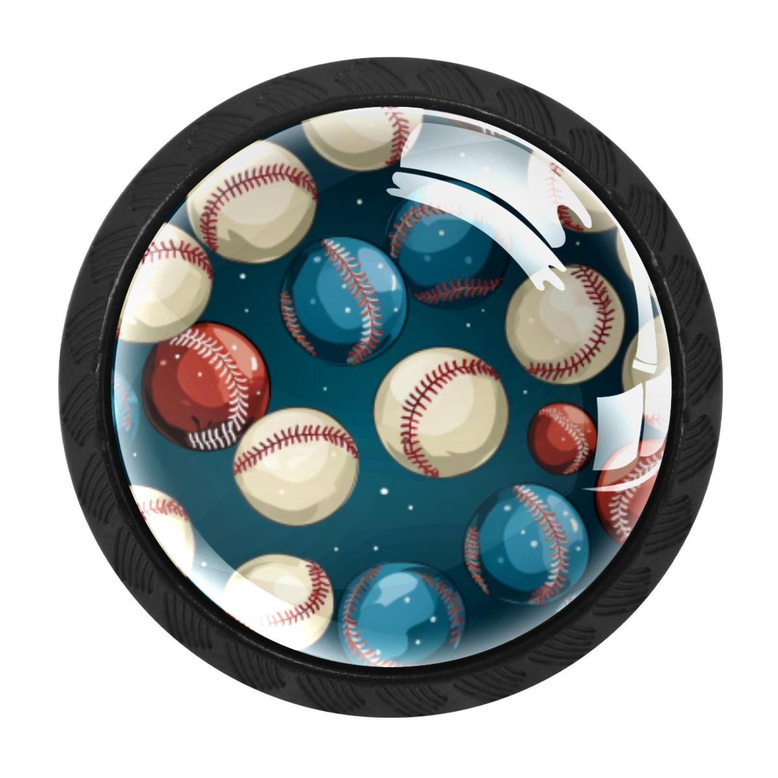 Chenzzzz Multicolored 12 4 Pack Baseball Kitchen Cabinet Knobs Drawer Knobs Door Dresser Handles For Personalized Gifts Great For Any Occasion