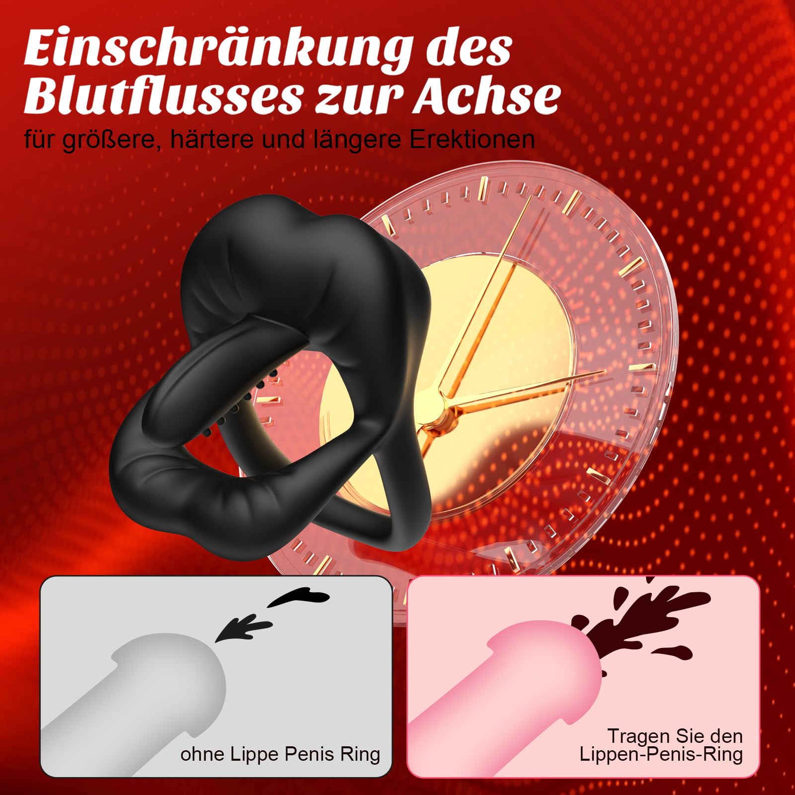 Double Anneau Penien - Anneau Homme Sex Toýs Homme, Anneau Vibrant Pénis Clitoridienne avec Vibromasseur à Langue Reglable, Cockring Sextoy Jouet Sexualité Couple avec Le Stimulateur du Périnée