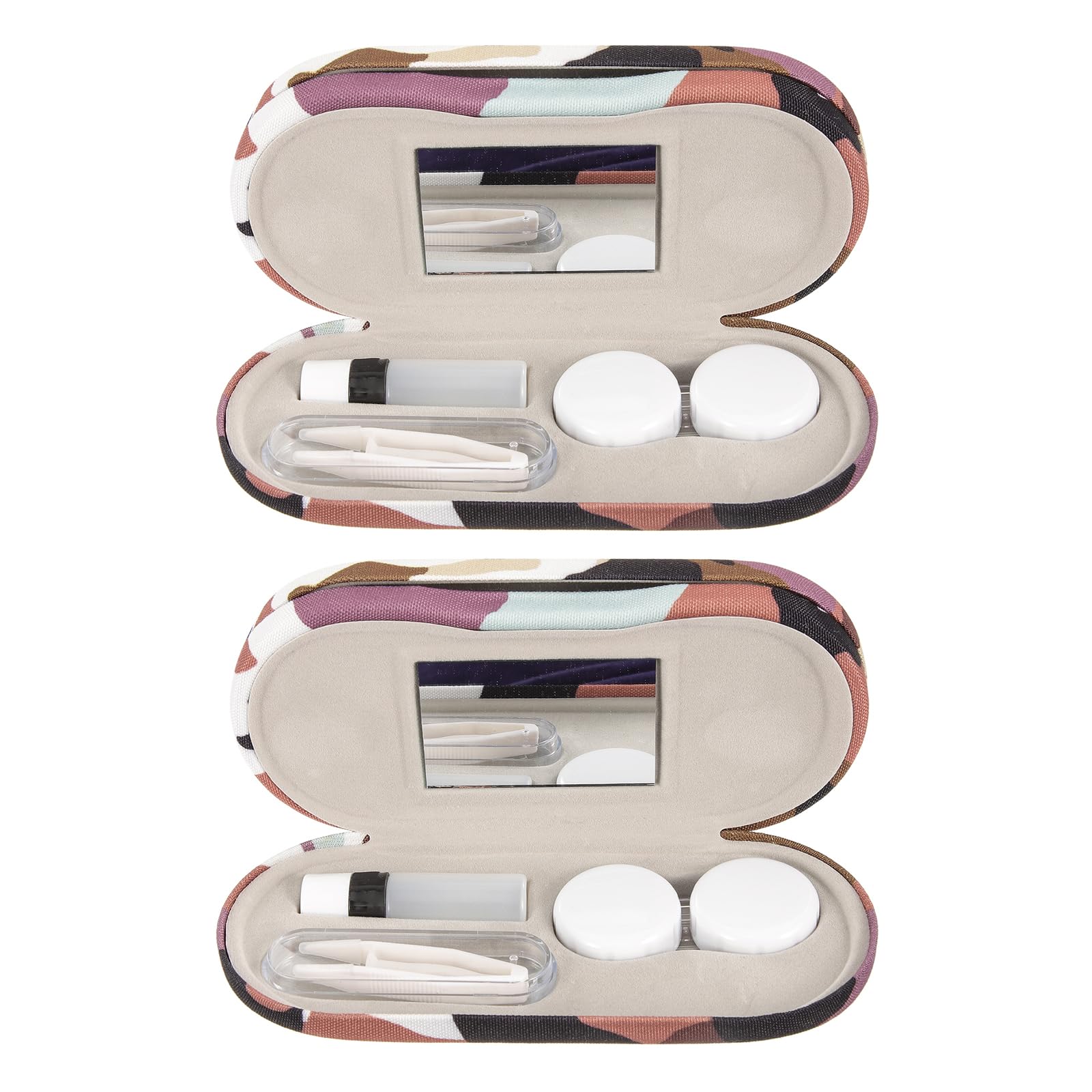 2ensembles Boîte à Lunettes Rigide Étui de Protection Double Usage pour Lunettes de Voyage Organisateur Compact sans Marque