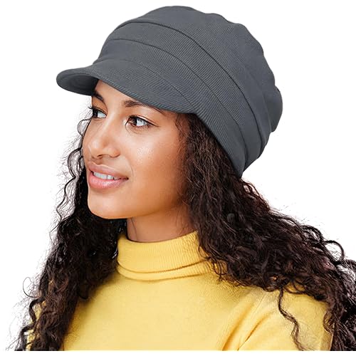 Alnorm Oversize Satin Lined Baseball Cap Newsboy Cap Winter Hat for Frizzy Curly Hair