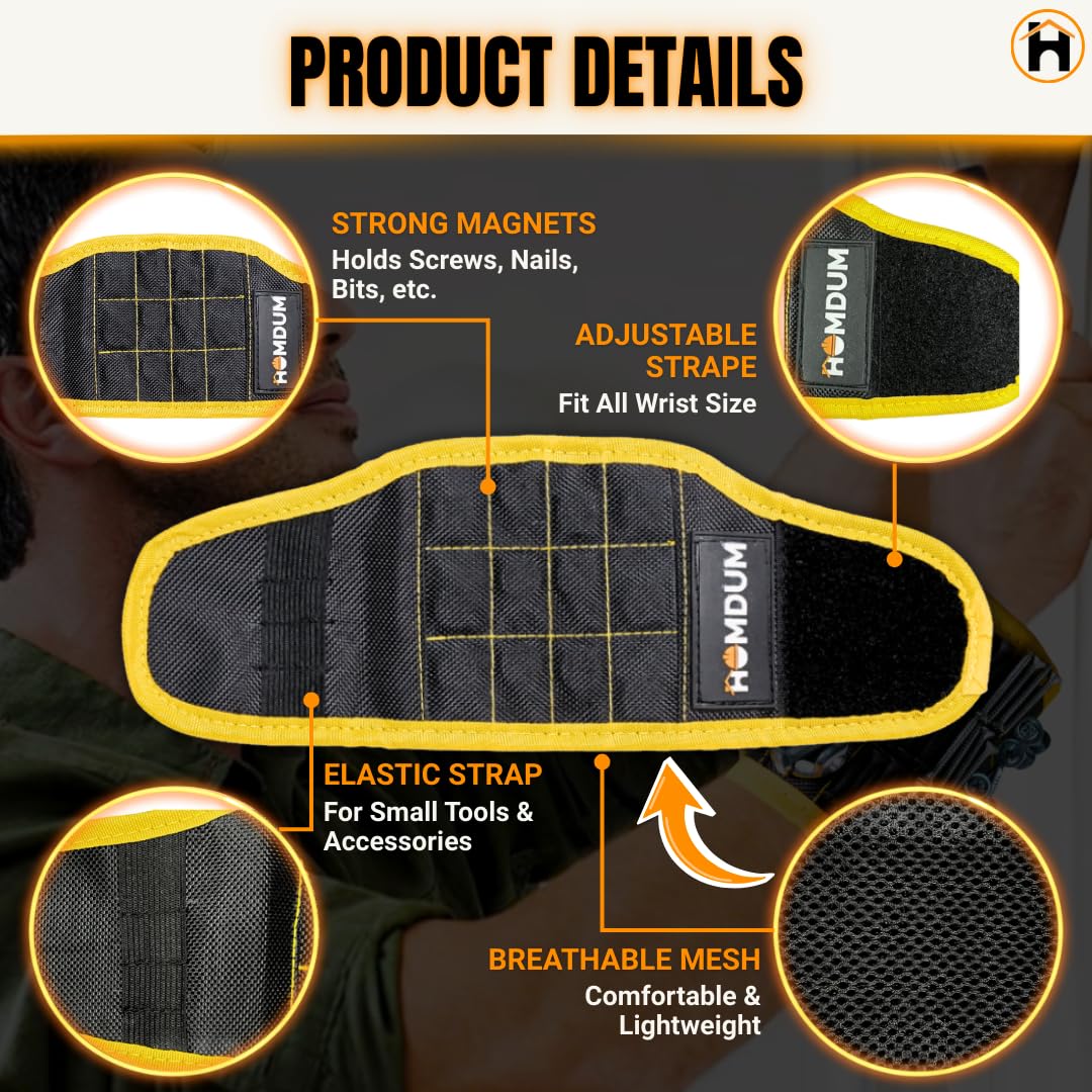 Magnetic Wrist Band - Hold Tools Hands-Free -5