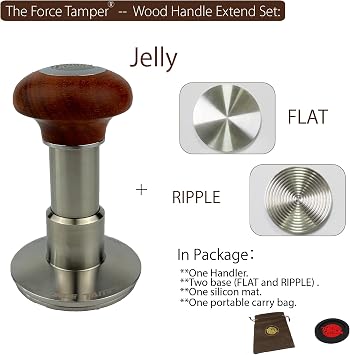 58.50mm Extend Set Reddish Brown Wooden Jellyfish Handle Coffee Tamper