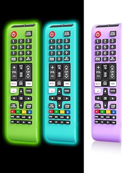 [Pack of 3] Protective Cover for Samsung TV Remote, Silicone Protective Case Compatible with Samsung Smart TV Remote BN59-01301A Bn59-01315A Bn59-01199F [Light Weight/Anti Slip/Shock Proof/Glowing]
