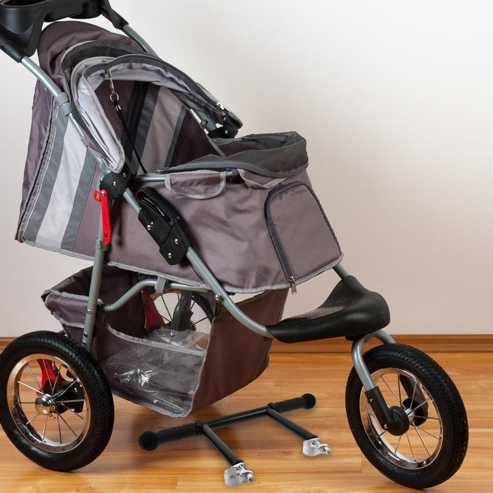 BESTonZON Kinderwagen aus Kunststoff und Edelstahl Verlängerungsgriff mit Verstellbarem 25mm Schnallenverschluss rutschfest und Komfortabel für Eltern Beim Spazierengehen