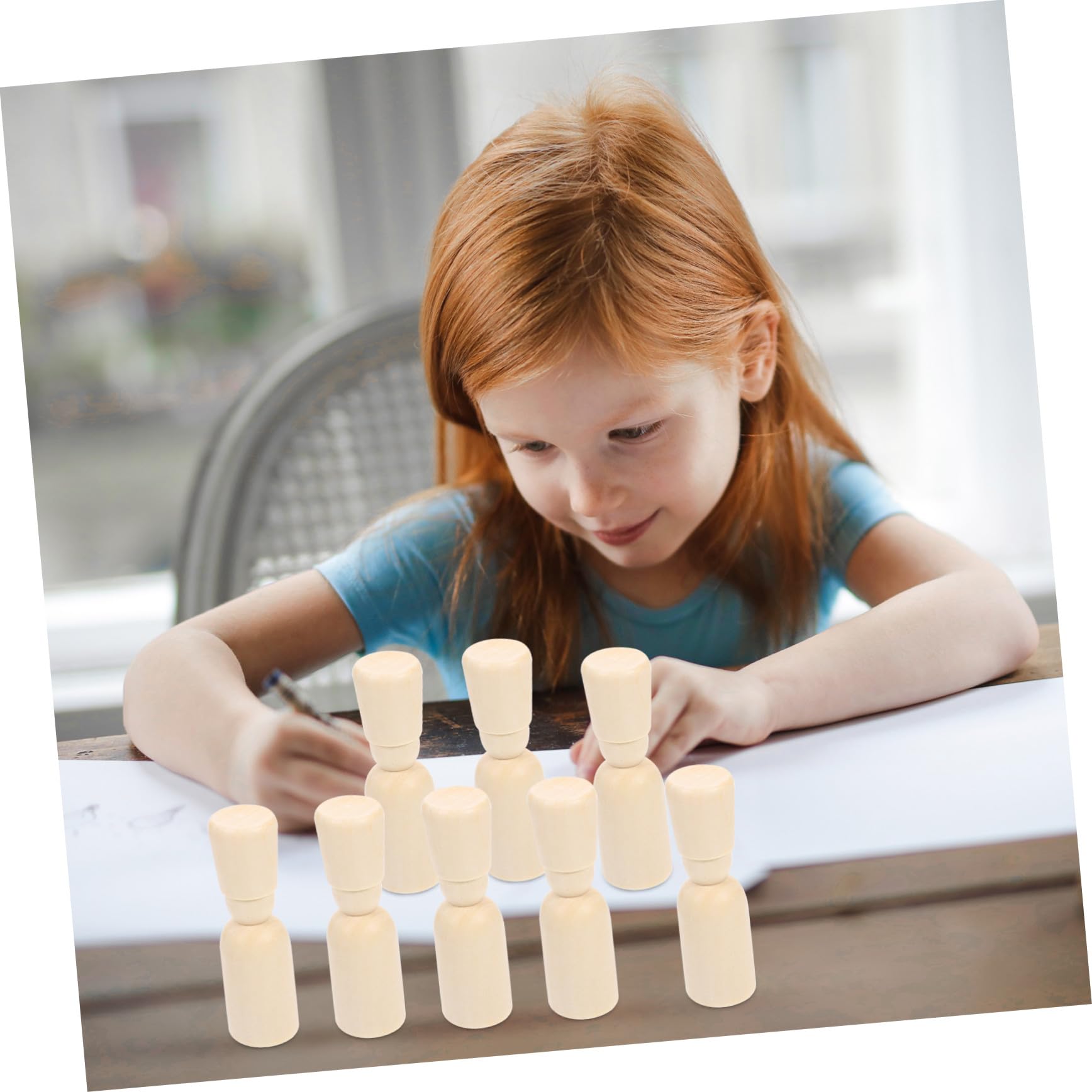 Muñecas de Clavija de Madera para Pintar Kit de Manualidades Infantiles con 20 Piezas, Superficie Lisa, Diseño con Sombrero, Adecuado para Actividades Creativas y Educativas