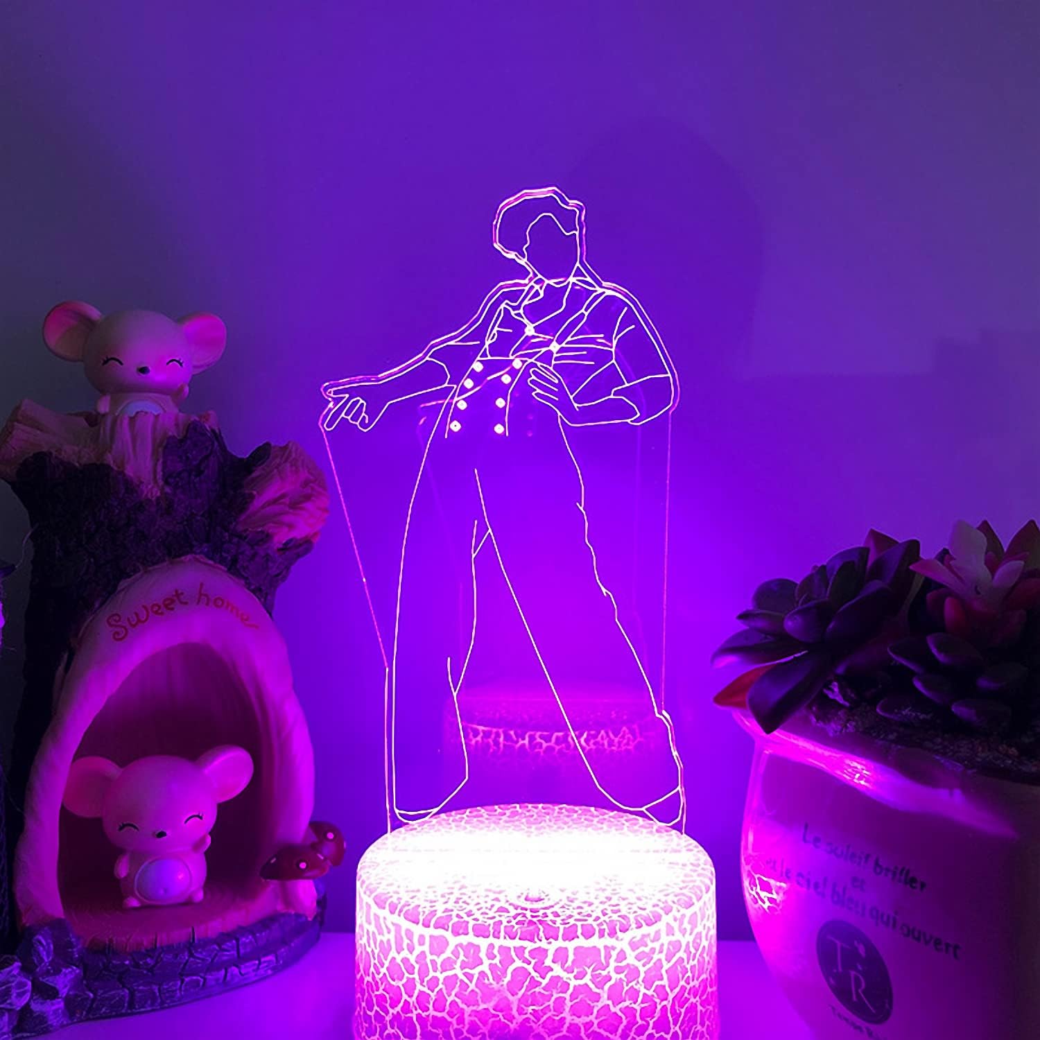 KFIRSUN 3D Anime Lamp,Harry & Styles Night Light with Touch Sensor,Gifts for Kids,Boys Girls,Color Changing LED, Bedroom, One&Direction Merch March Vinyl Anime Lamp, Cardboard Cutout