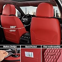 Vista 4 de Coverado Fundas de Asiento, Fundas de Asiento de Coche para Asientos Delanteros, Funda de Asiento de Coche Roja, Fundas de Asiento de Coche