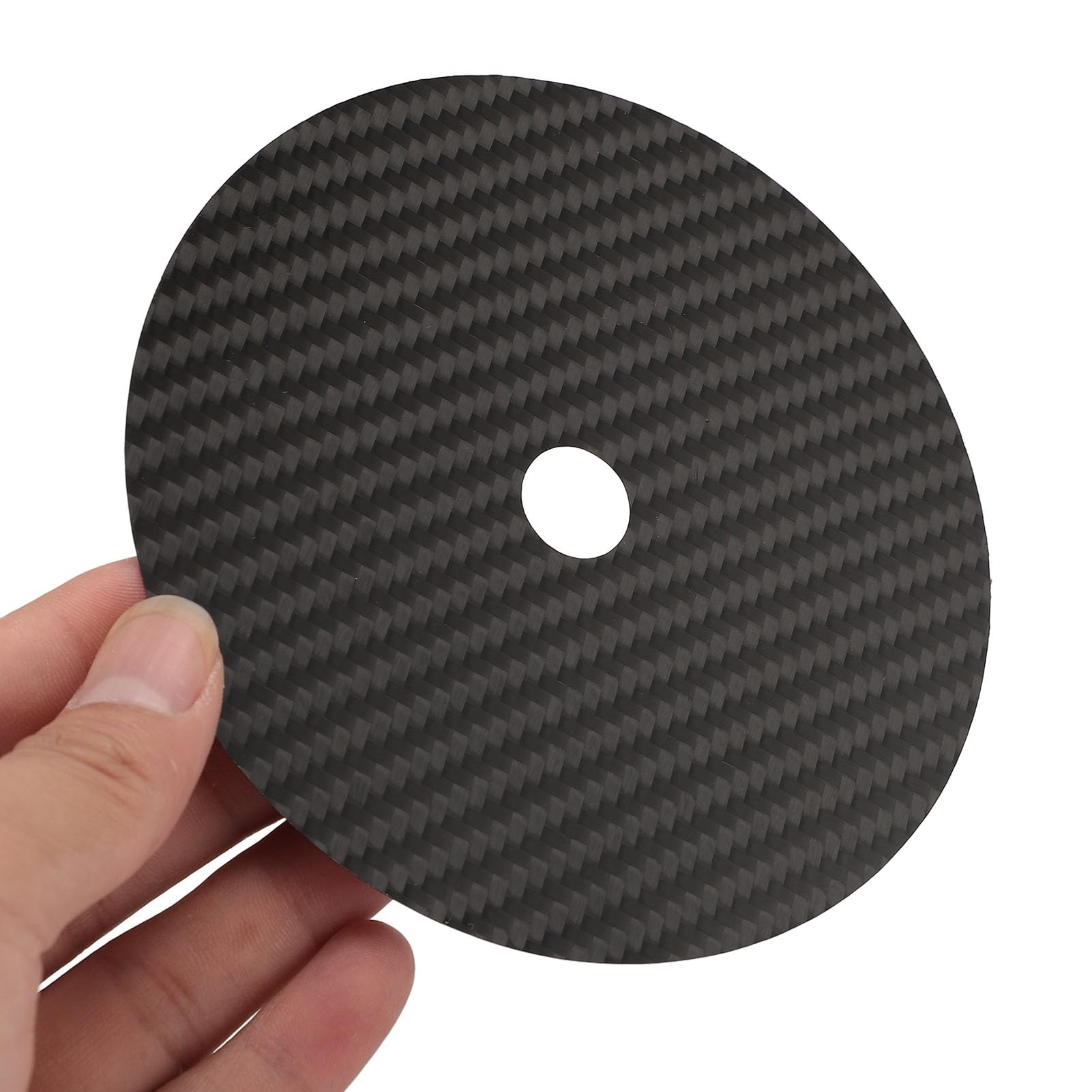 SIXRUN Carbon Fiber CD Tuning Pad 0.2mm CD DVD Stabilizer Mat con Assorbimento Vibrazioni per Miglior Chiarezza del Suono e Bassa Distorsione (BLACK)
