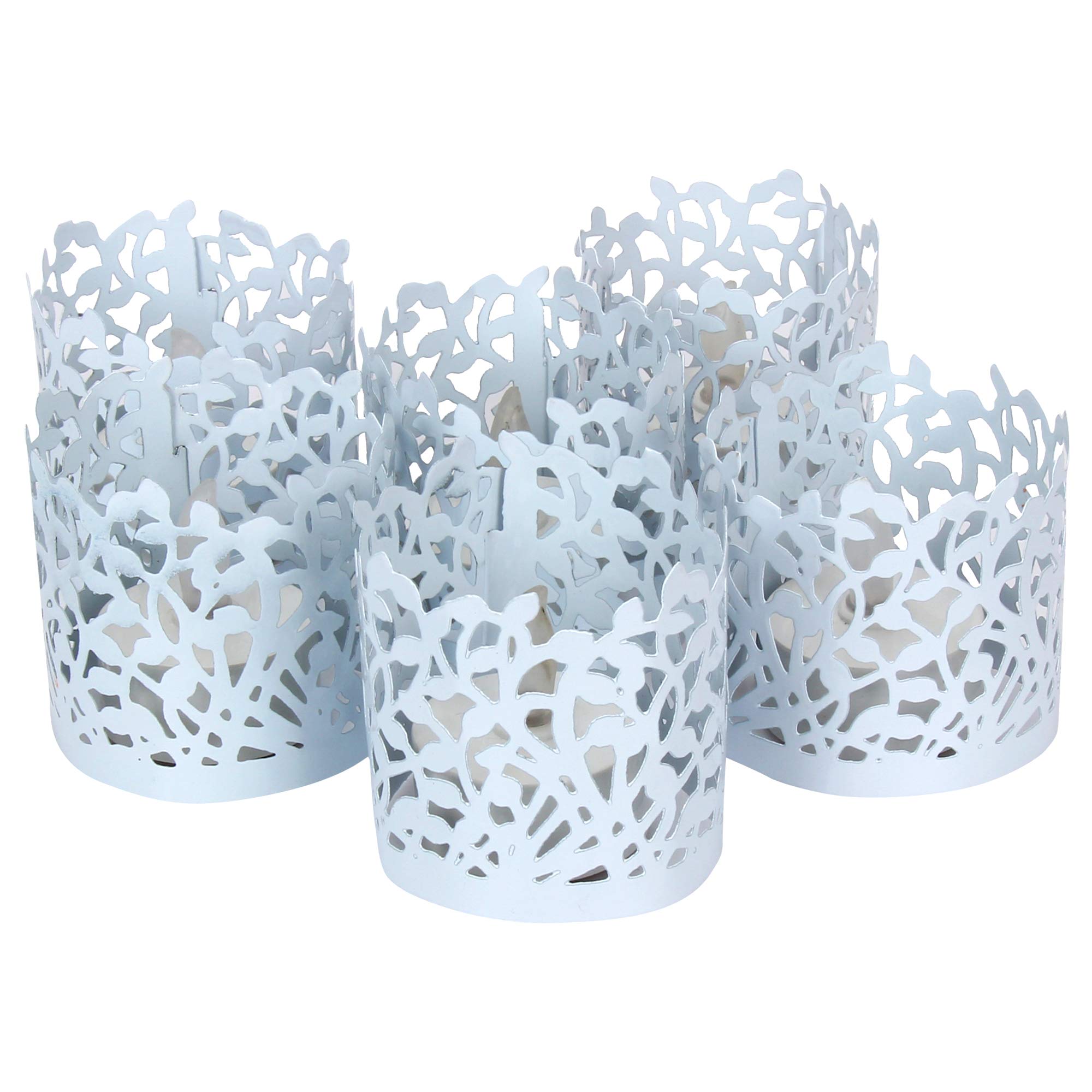 MIRADH Metal Flameless Tea Light Wraps, Pack of 12