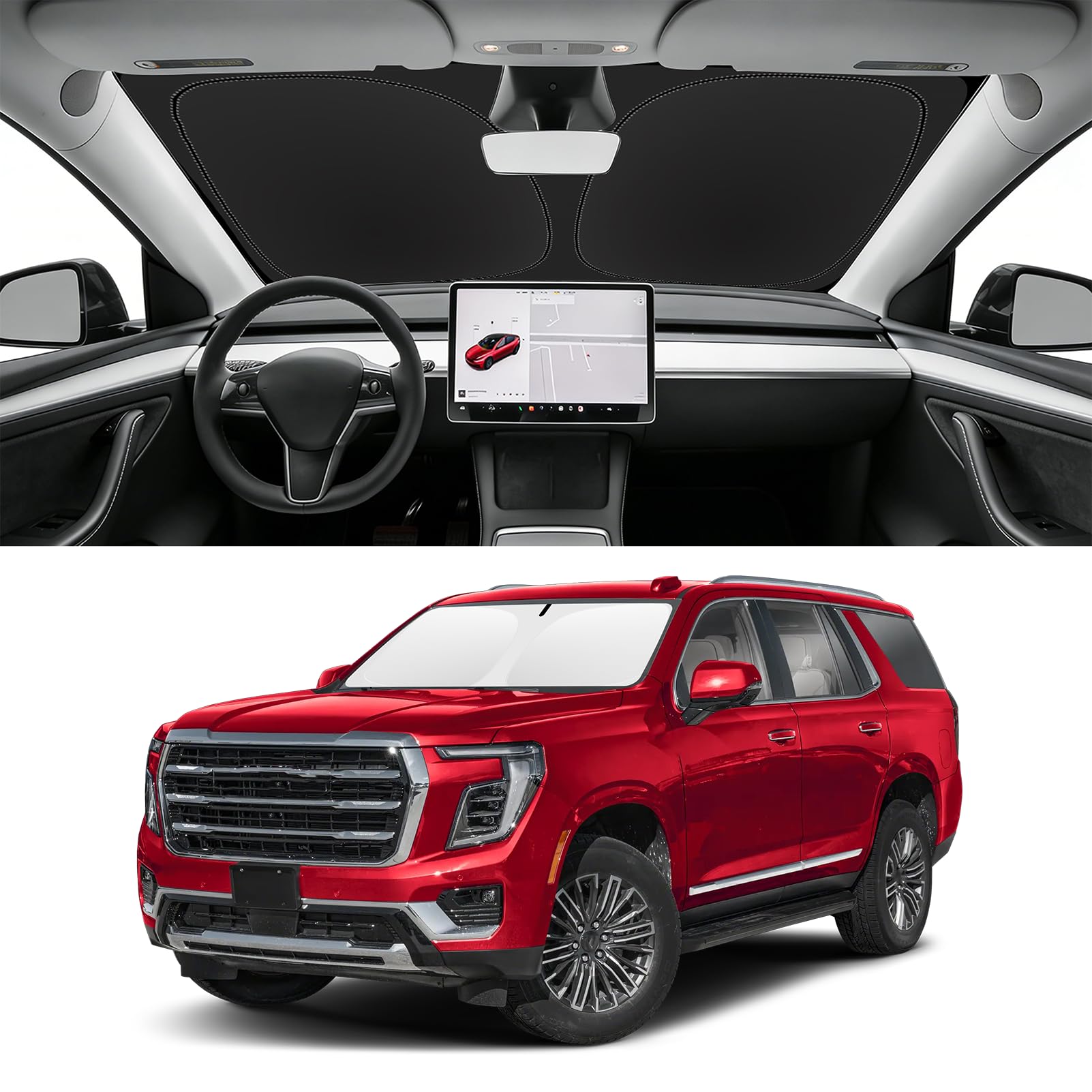 Custom Fit Windshield Sun Shade for GMC Yukon/Yukon XL 2021-2026