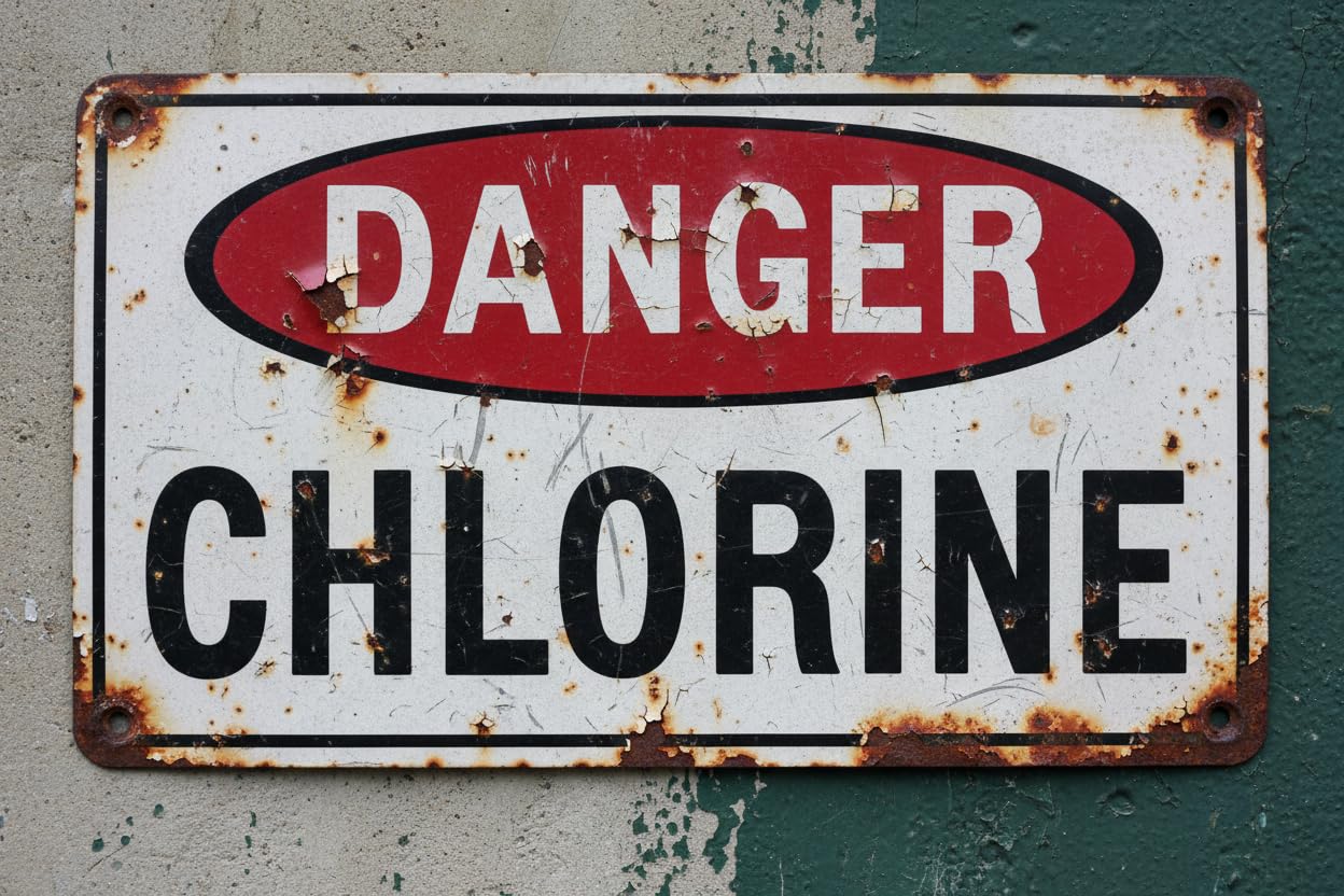 Wall Decor Osha -danger: Chlorine - Hazmat Chemical Safety Sign Metal Sign 8x12Inch Clear Signage For S, Fences Vintage Signs Aluminum Plates Printed