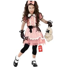 Morph Broken Doll Costume Girls - Creepy Doll Costume for Kids Girl - Scary Halloween Costumes for Girls Kids Cracked Dolls