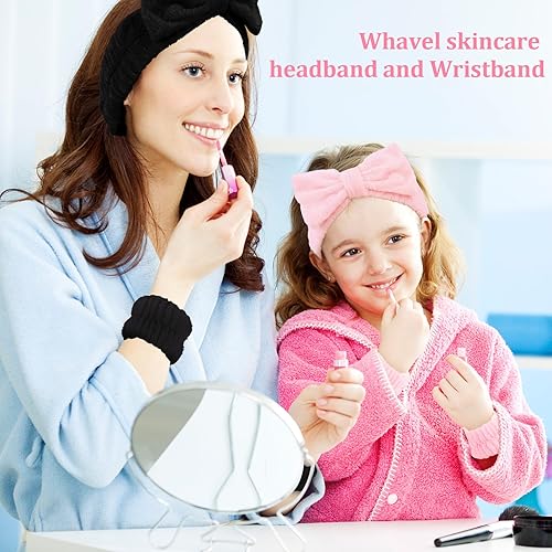 Miniatura 4 de WHAVEL Juego de 6 diademas y pulseras de spa, negro y rosa