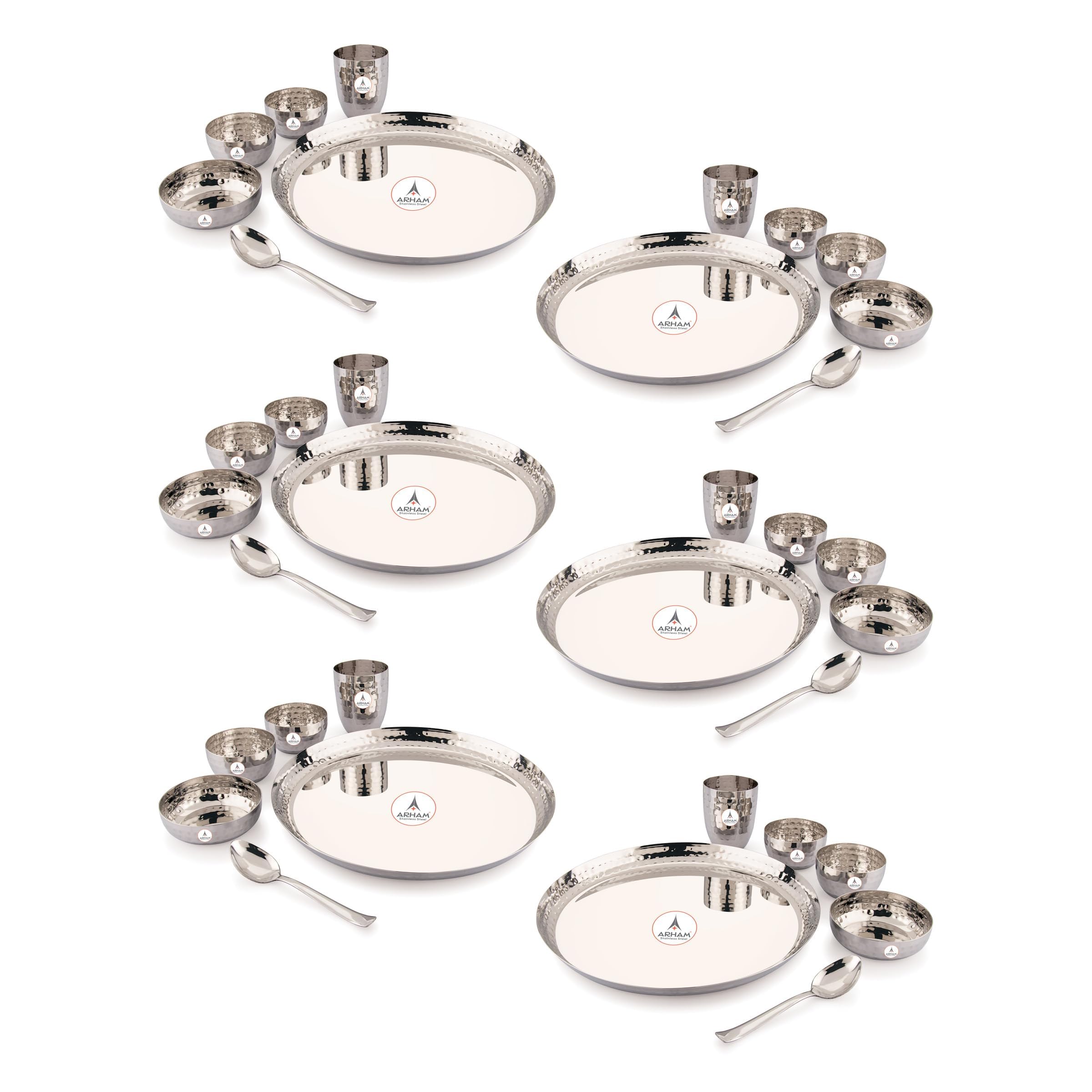 Arham Stainless Steel Dinner Set - 36 Pcs -1