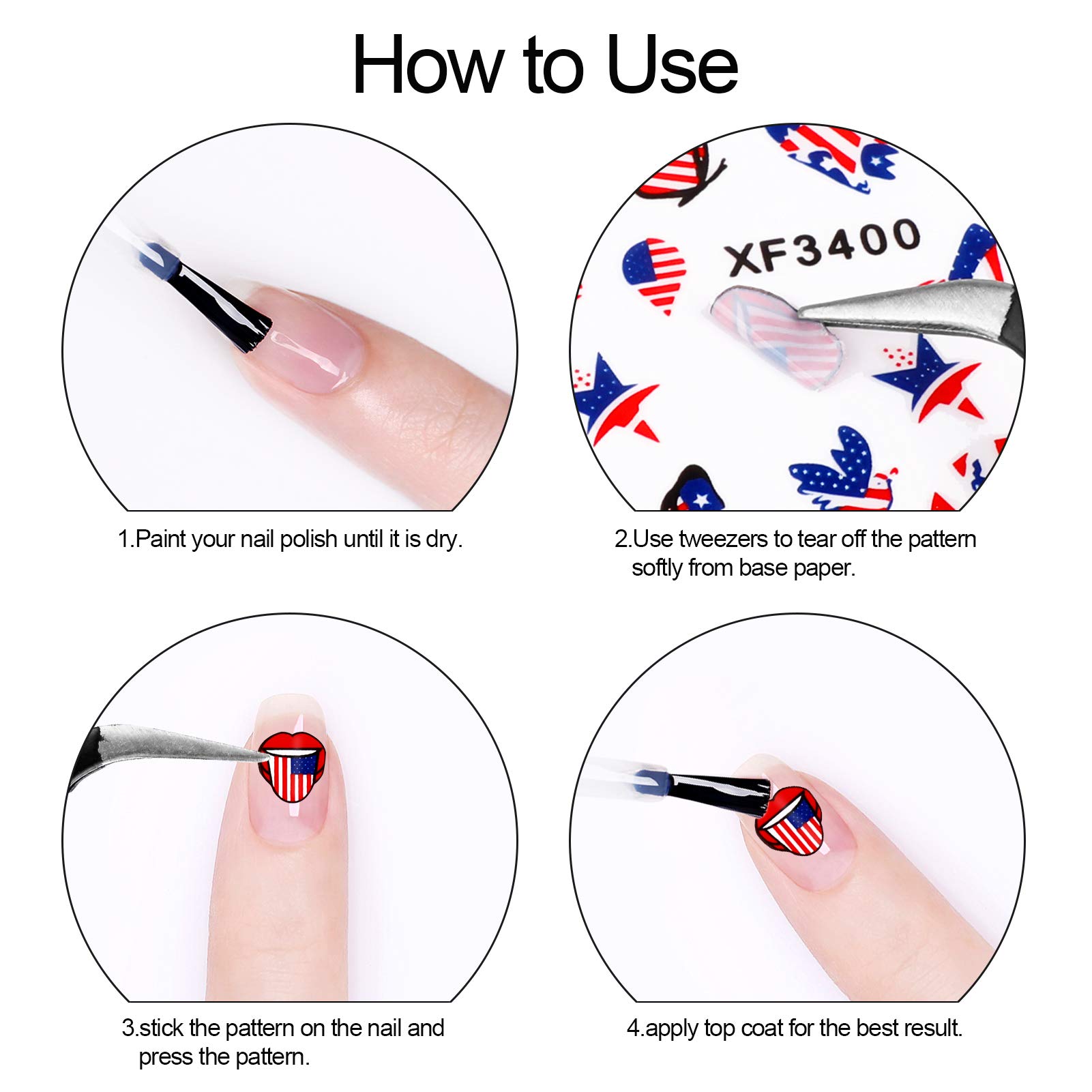 Amazon.com: Konsait 4th of July Decor Nails Stickers, 478 Pieces  Independence Day Designer Nail Art Stickers, Self- Adhesive Patriotic Nail  Decals for Women Kids Manicure Memorial Day Nails Decoration Supplies :  Beauty