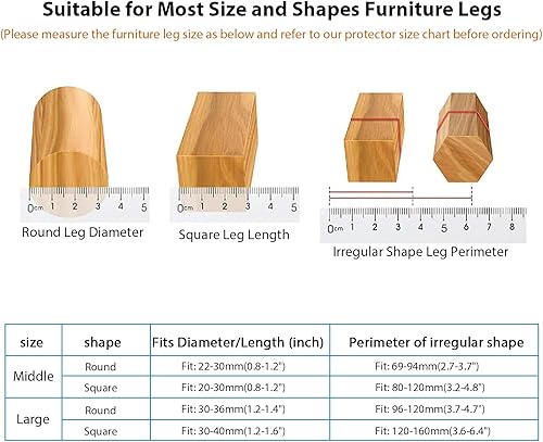 Miniatura 5 de Insdawn 24 protectores de patas de silla para suelos de madera dura, almohadilla de fieltro de silicona para patas de muebles para proteger suelos