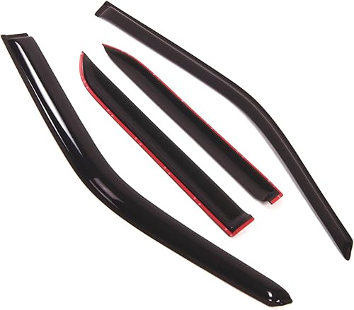 Miniatura 2 de Tuningpros WD2-239 - Deflector de visera de ventana de montaje exterior, protector de lluvia, humo oscuro, juego de 4 piezas compatible con Honda