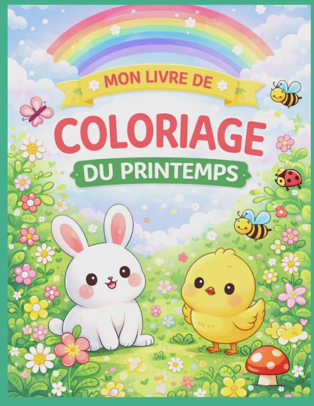 Mon livre de coloriage du Printemps.: Dessins mignons et activités créatives pour enfants dès 5 ans. (Mon univers Kawaii.)