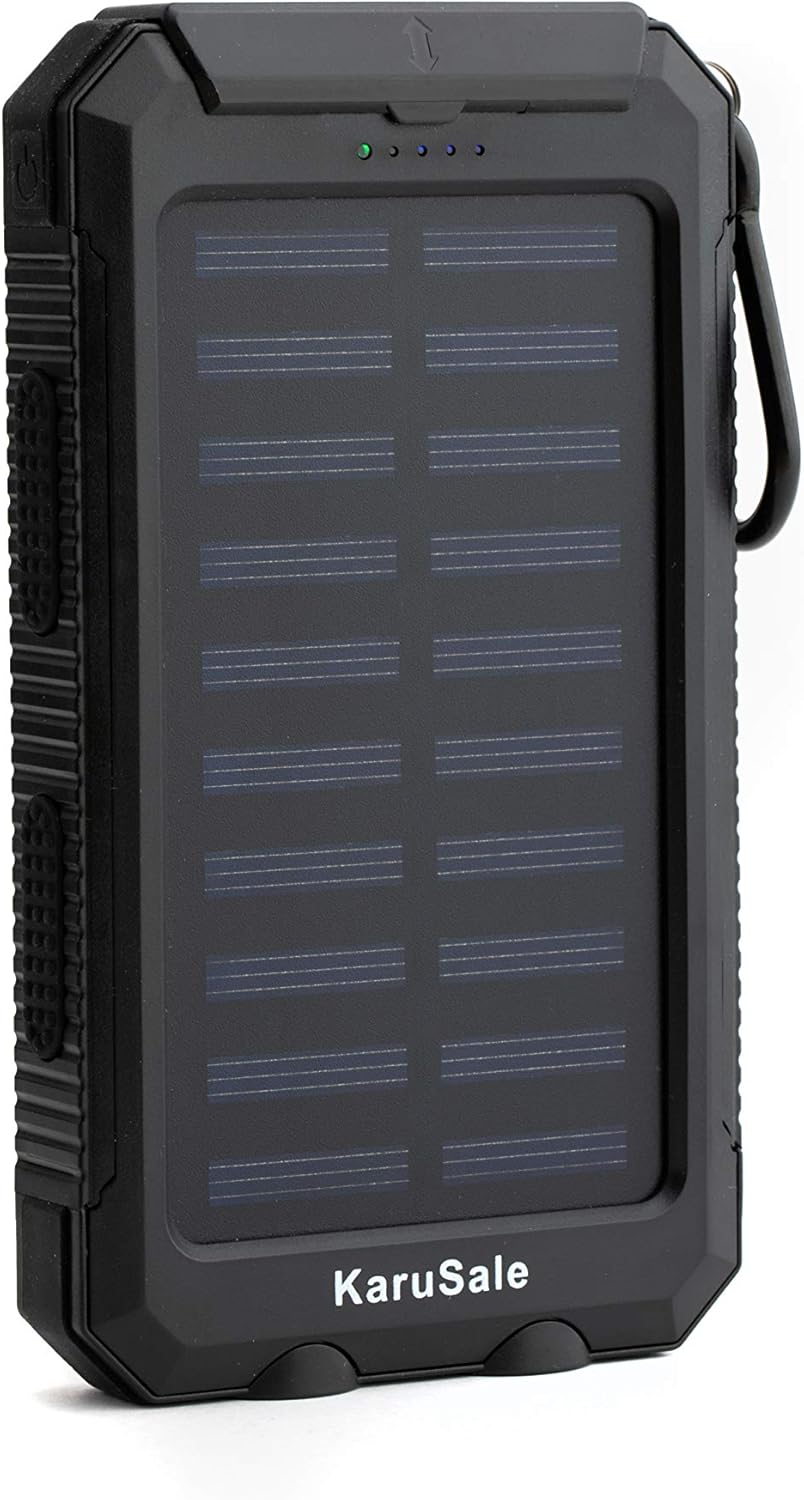 Amazon Com Solar Power Bank Portable Charger 50000mah Battery Pack 2 Led 2 Usb Camping Solar Panels Waterproof Car Travel Outdoor External Backup Flashlight For All Cell Phones And Tablets Black Black Cell