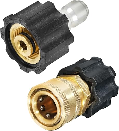YAMATIC Kit de conexión rápida para lavadora a presión, hembra M22 a enchufe de 3/8 pulgadas y hembra M22 a enchufe de 3/8 pulgadas, accesorios de
