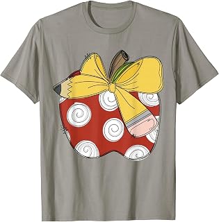 Teacher Coquette Pencil Bow And Apple Teacher T-Shirt