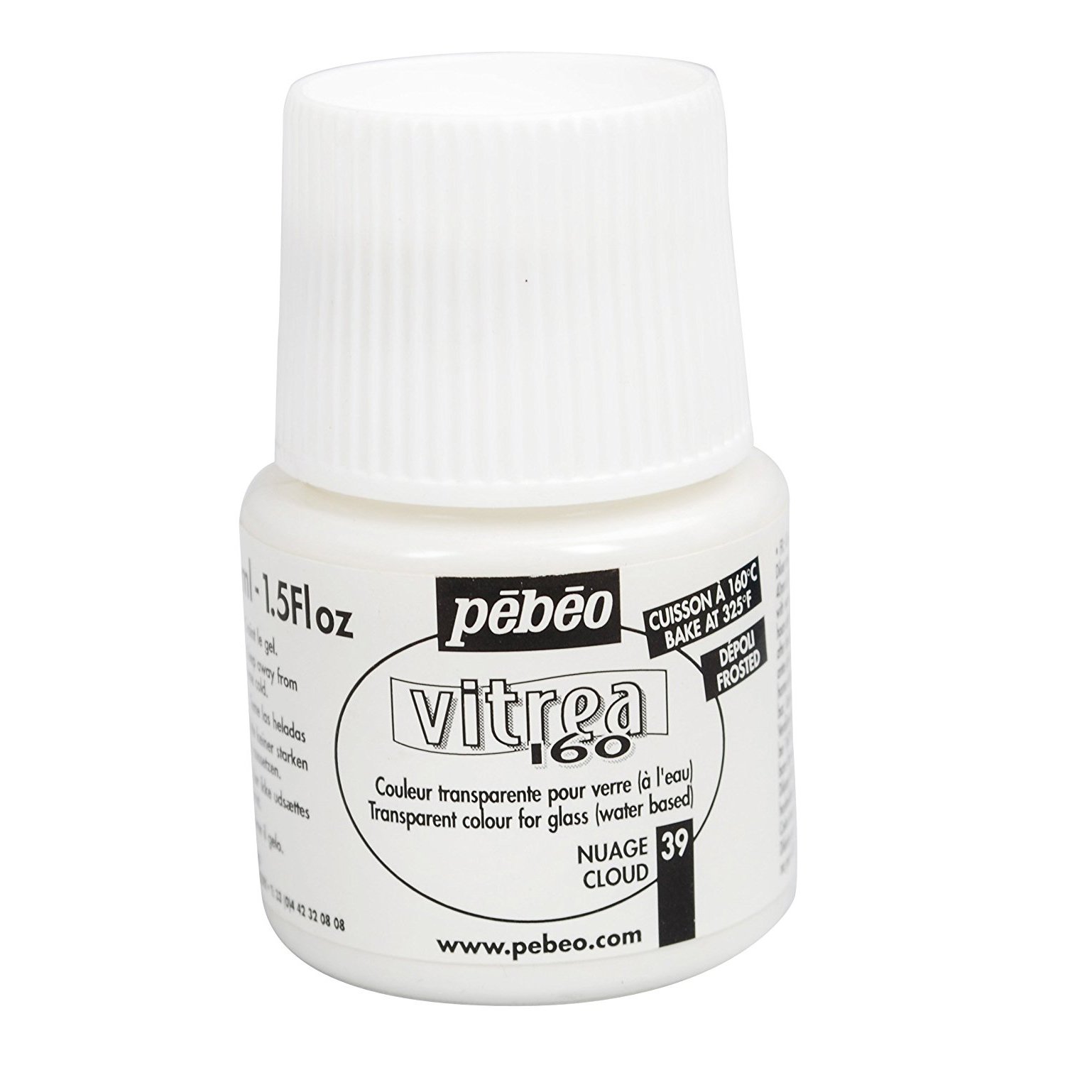 Pebeo Vitrea 160, Frosted Glass Paint, 45 ml Bottle - Cloud