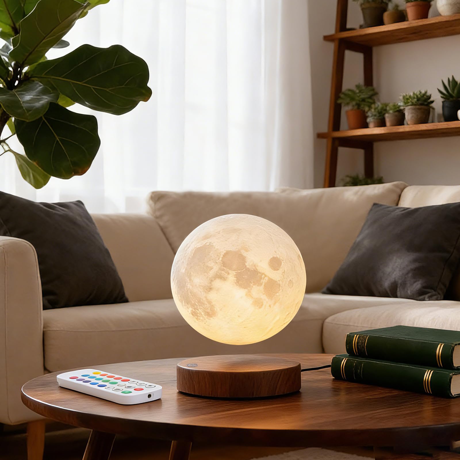 Lampada lunare levitante,Lampada lunare galleggiante 3D LED Magnetico, Regali di Natale per Bambini Lover Friends Office Home Decor-6inch
