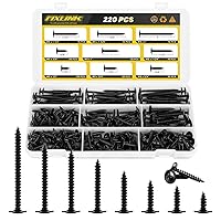 Vista 8 de Juego de 220 tornillos de madera de zinc con cabeza de armadura #8, juego de tornillos para madera de alta dureza, tornillos surtidos Phillips