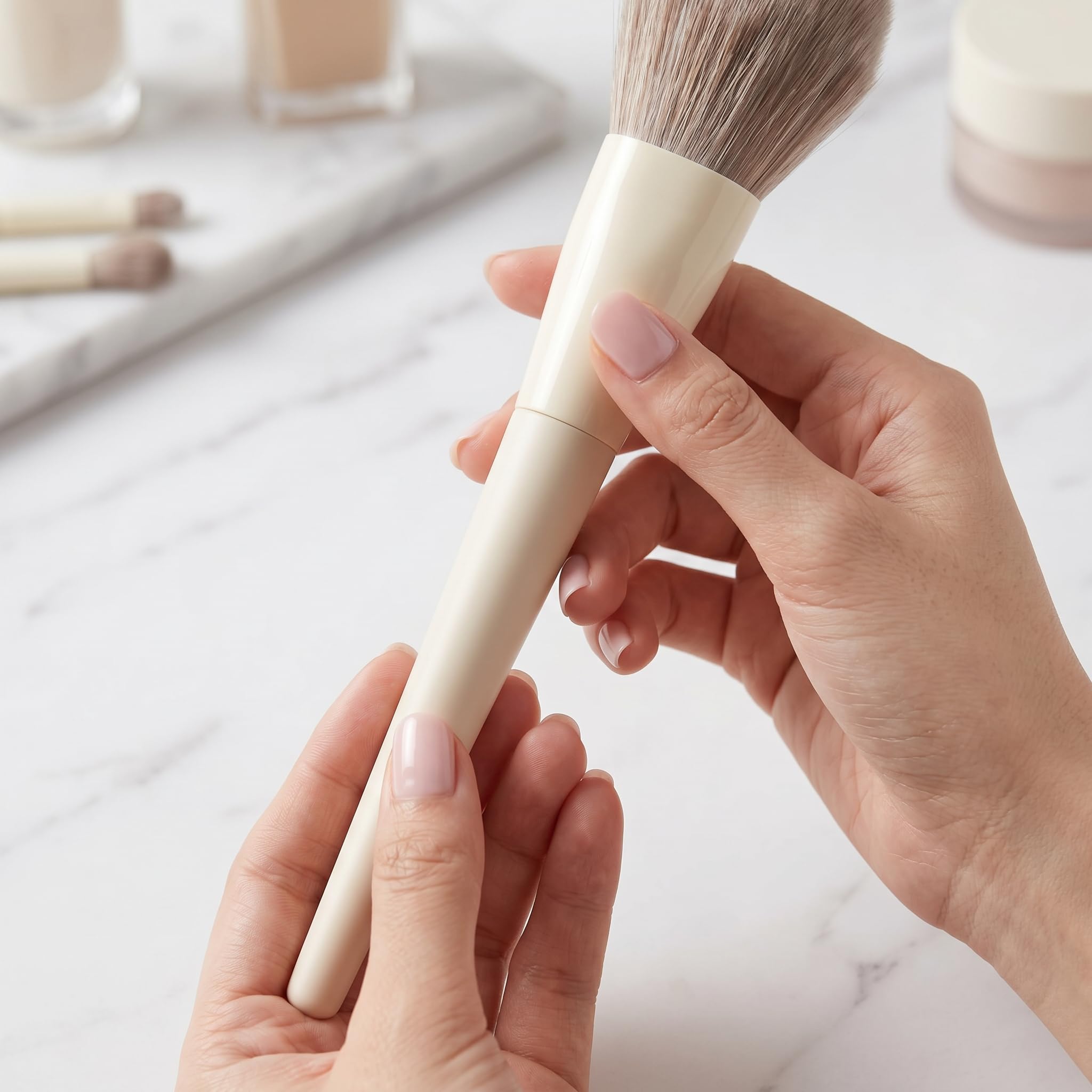 Pinselset Makeup 10-teilig für Foundation, Lidschatten & Rouge – Make Up Pinsel Set mit Aufbewahrung, zero Serie mit Reißverschluss-Pinselbeutel und magnetischem Pinselhalter