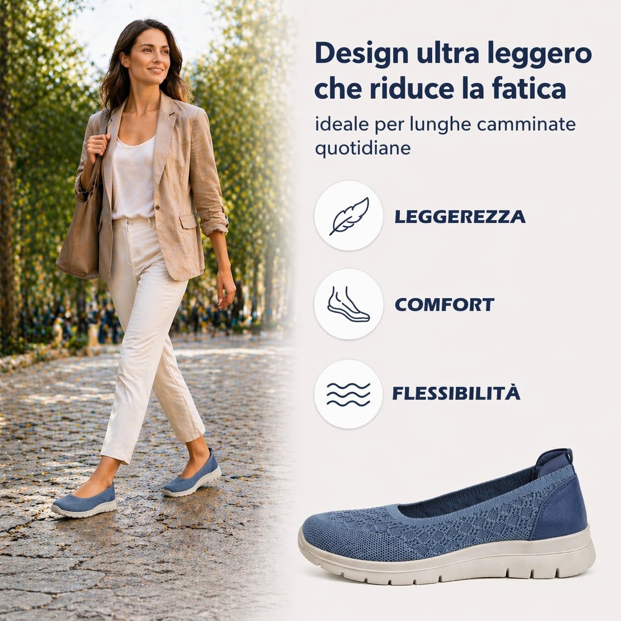 Scarpe Donna Comode Slip On Sneakers Leggere Traspiranti Senza Lacci, Ideali per Camminare e Uso Quotidiano - 4