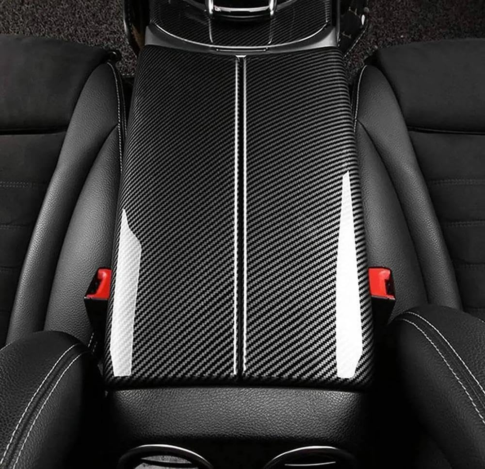 Dekorationsartikel Auto-Styling Carbon Fiber Verstauen Aufräumen Armlehne Box Schützen Aufkleber Abdeckungen Für Benz E Klasse W213 2016-2019