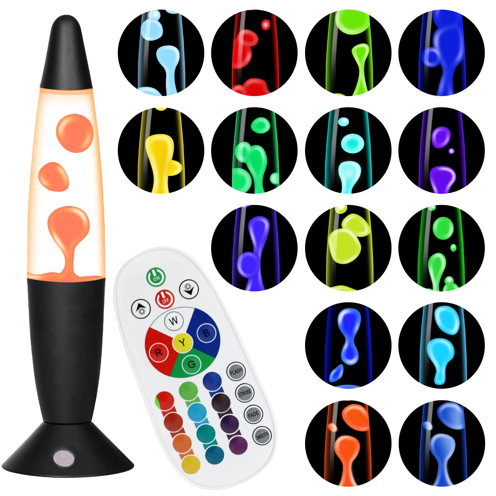 17 Colores Líquido Movimiento Lamp 34cm con Mando a Distancia para Niños Adultos Decoración del Hogar, Dormitorio, Oficina, Navidad Cumpleaños San Valentín Regalo
