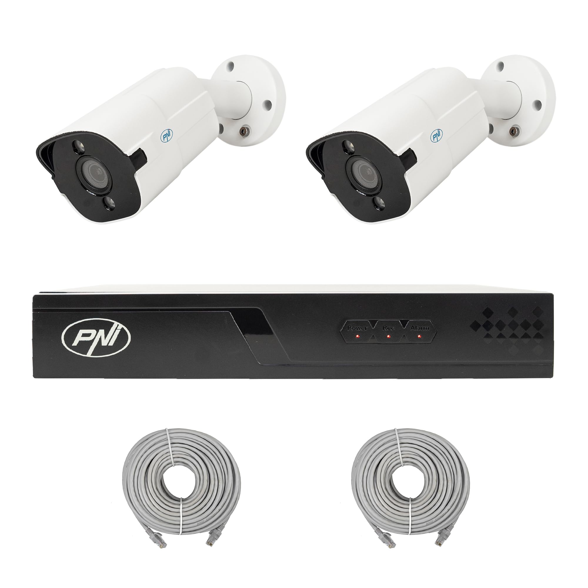 NVR POE PNI House IP710J pakiet monitoringu wideo, 2 kamery PNI IP818J 8MP i 2 kable UTP CAT6 20 metrów w zakresie dostawy