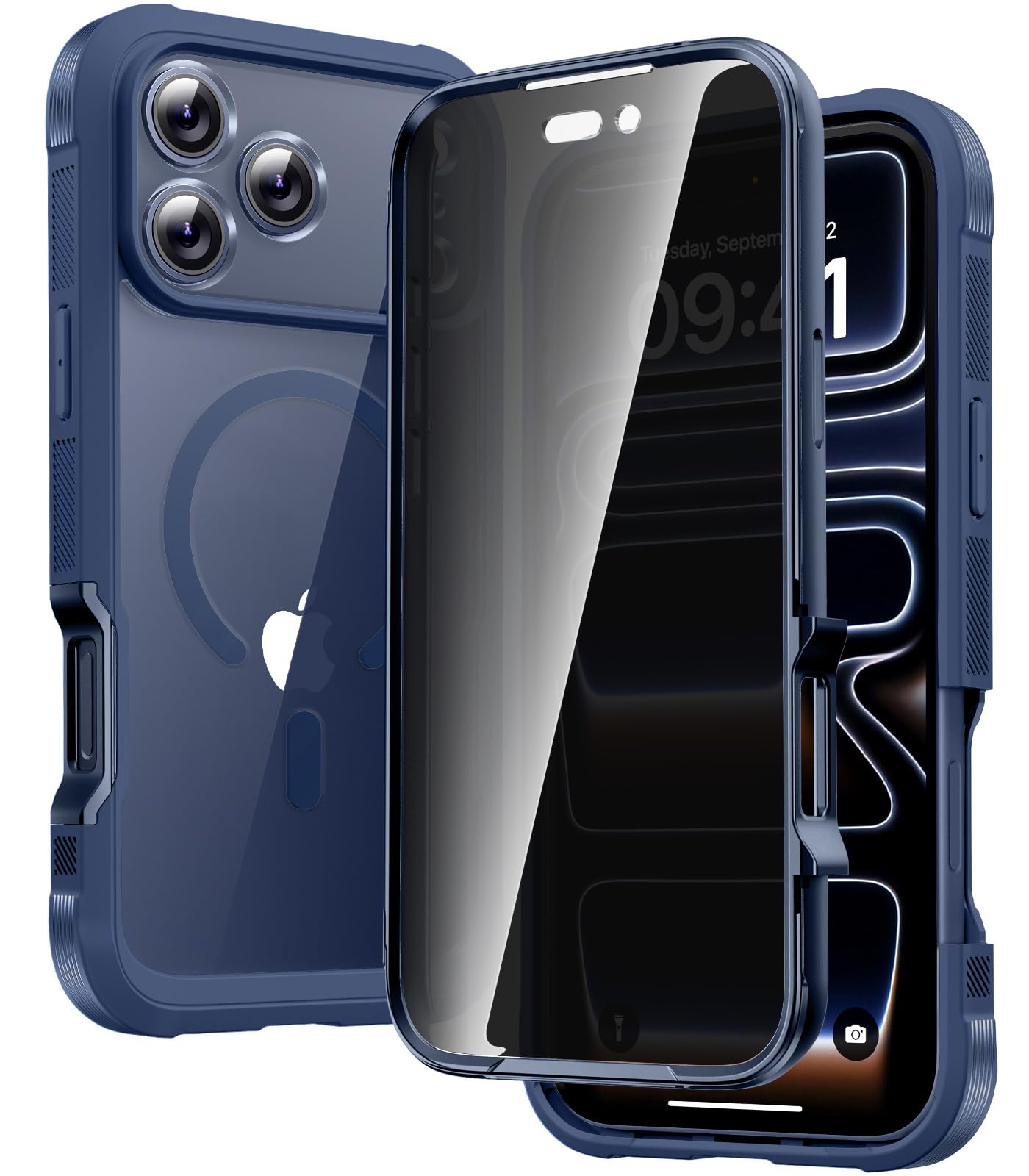 Diaclara Magnetic for iPhone 17 Pro Max Case,Privacy Protector,Deep Blue