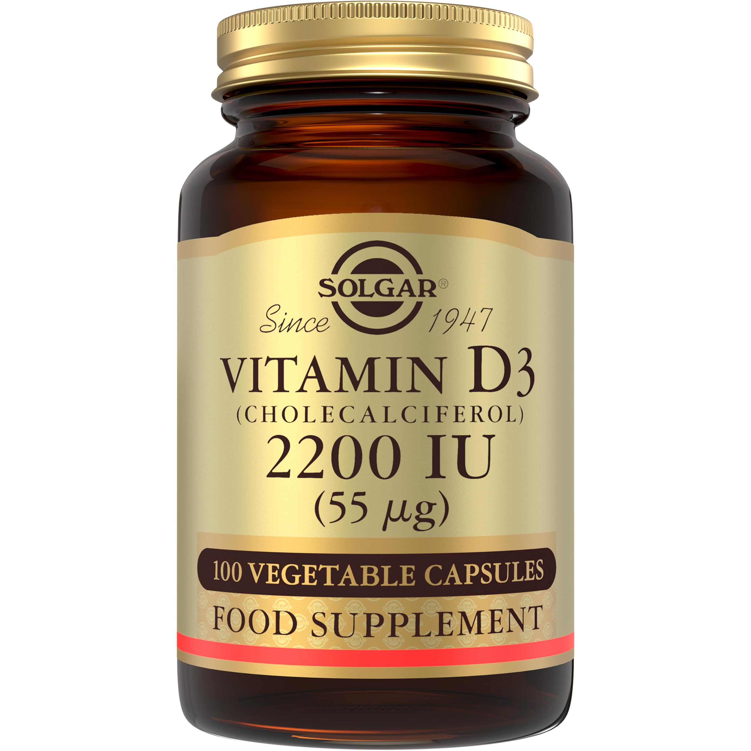 Solgar Vitamin D3 (Cholecalciferol) 2200IU (55µg) 100 Capsules X 1